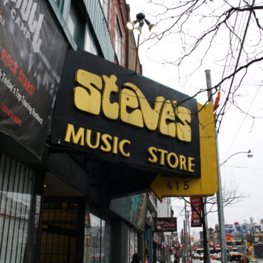 Steve's Music Store sign.